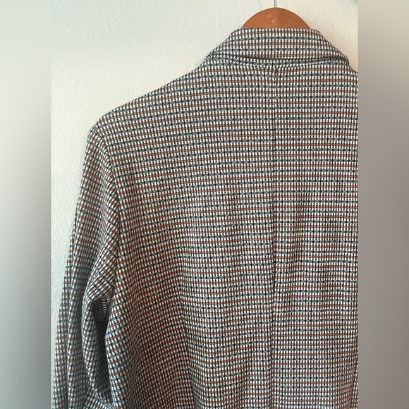 Nine West Long Blazer Orange Black and White Houndstooth Women’s Large L - Picture 4 of 7